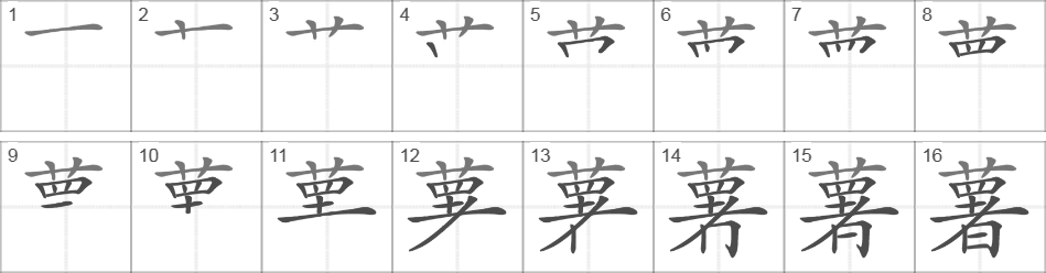 Написание иероглифа 薯