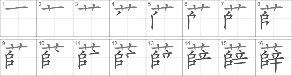 Написание иероглифа 薛