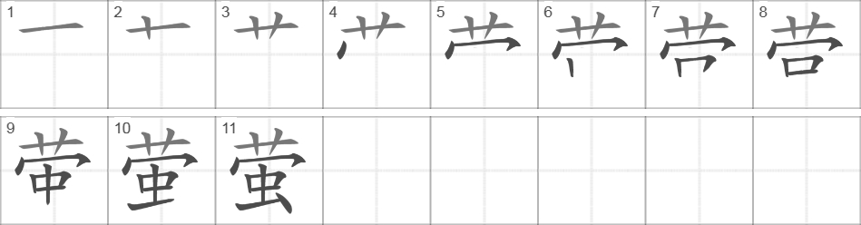 Написание иероглифа 萤