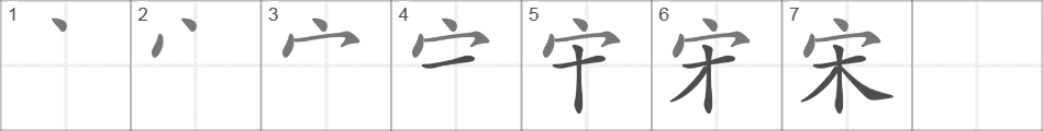 Написание иероглифа 宋