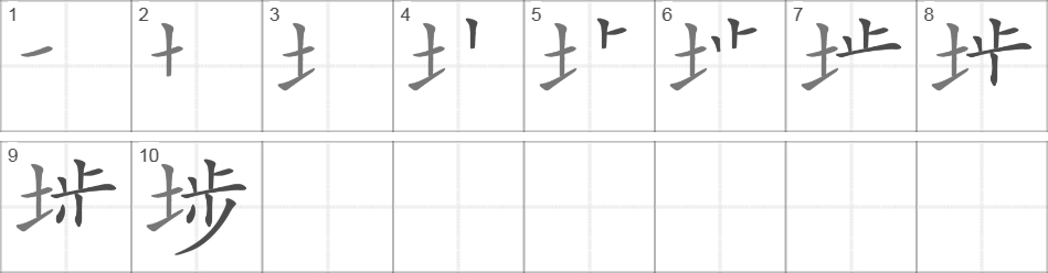 Написание иероглифа 埗