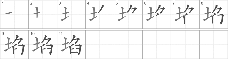 Написание иероглифа 埳