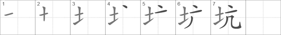 Написание иероглифа 坑