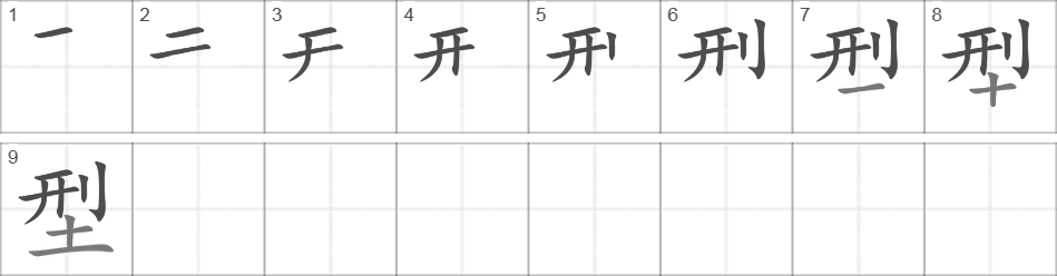 Написание иероглифа 型