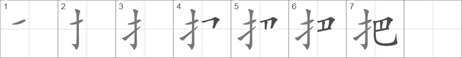 Написание иероглифа 把