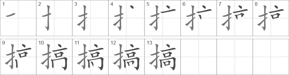 Написание иероглифа 搞