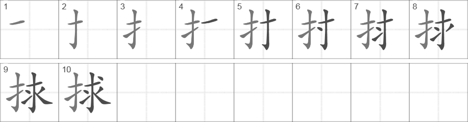 Написание иероглифа 捄