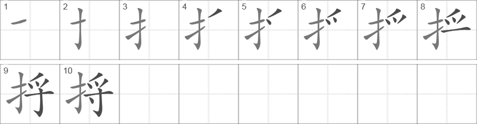 Написание иероглифа 捋