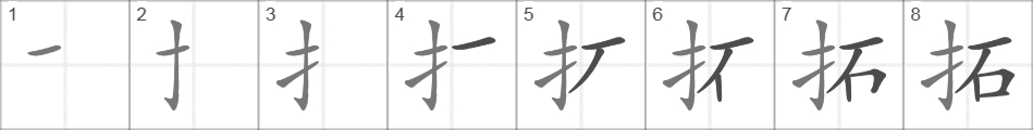 Написание иероглифа 拓