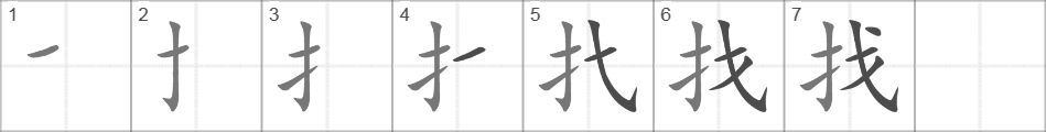 Написание иероглифа 找