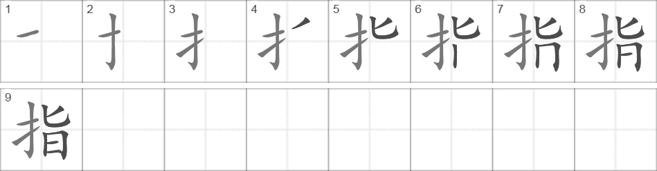 Написание иероглифа 指