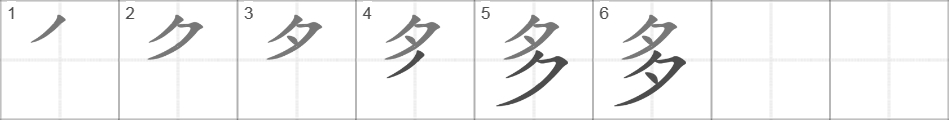 Написание иероглифа 多
