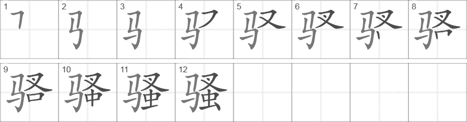 Написание иероглифа 骚