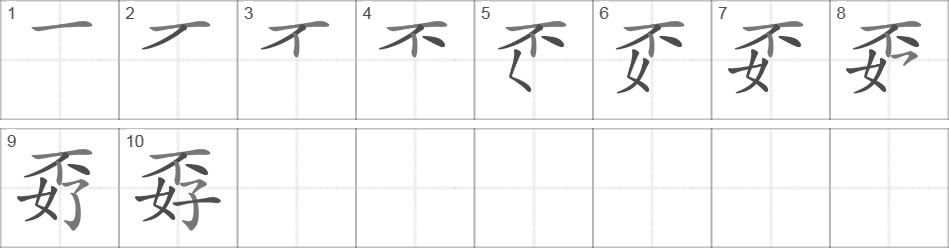 Написание иероглифа 孬