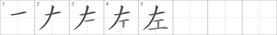Написание иероглифа 左