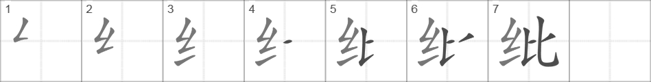 Написание иероглифа 纰