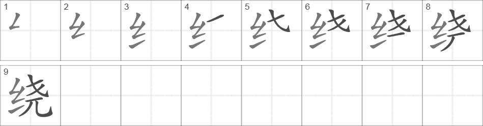 Написание иероглифа 绕