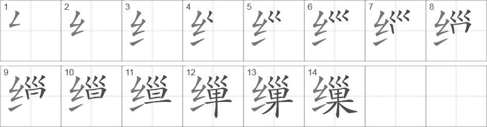 Написание иероглифа 缫