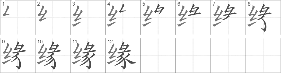 Написание иероглифа 缘