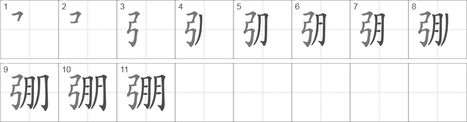 Написание иероглифа 弸