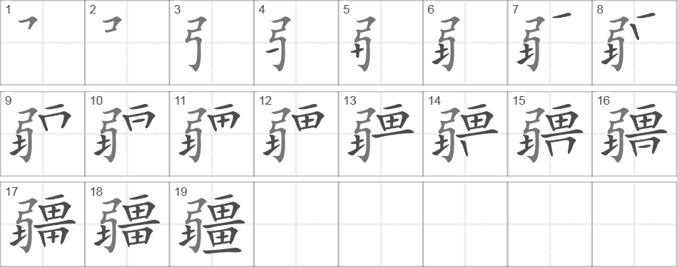 Написание иероглифа 疆