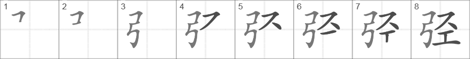 Написание иероглифа 弪