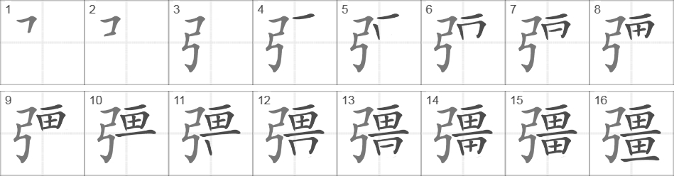 Написание иероглифа 彊