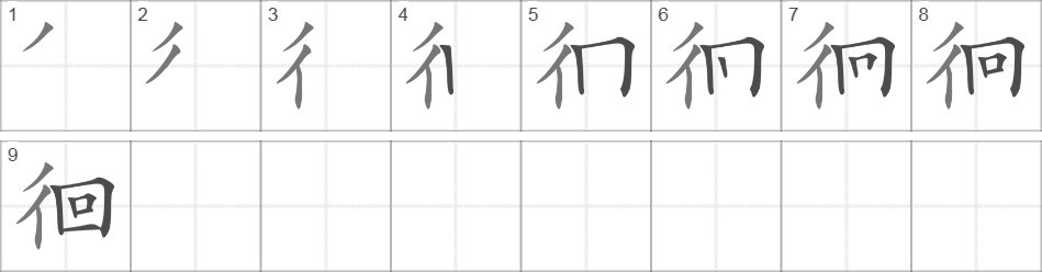 Написание иероглифа 徊