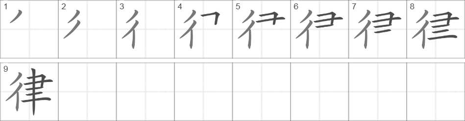 Написание иероглифа 律