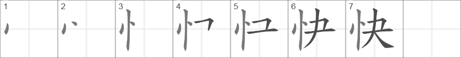 Написание иероглифа 快