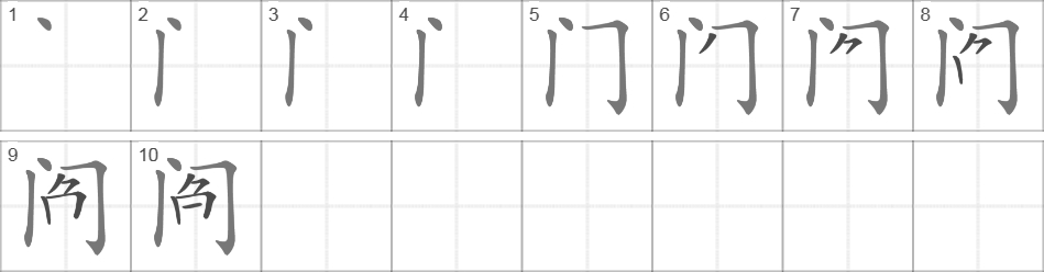 Написание иероглифа 阄