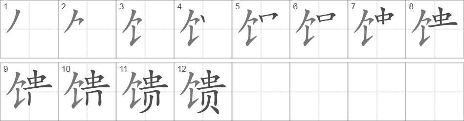 Написание иероглифа 馈