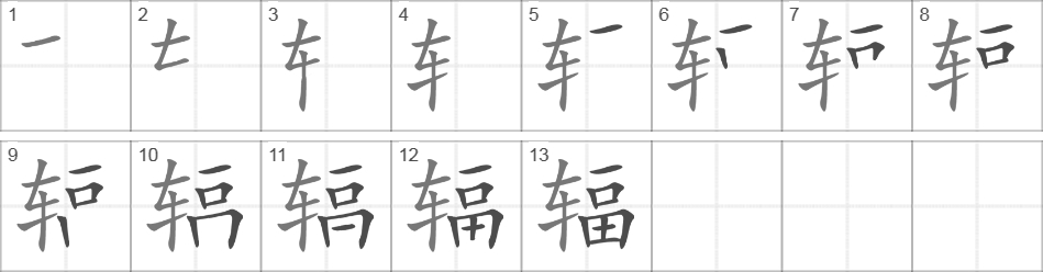 Написание иероглифа 辐