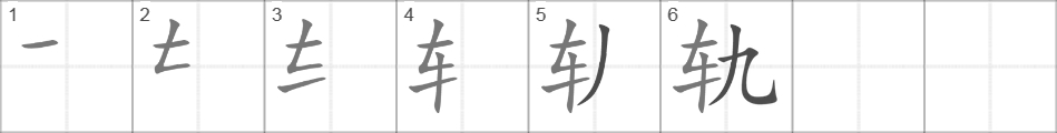 Написание иероглифа 轨