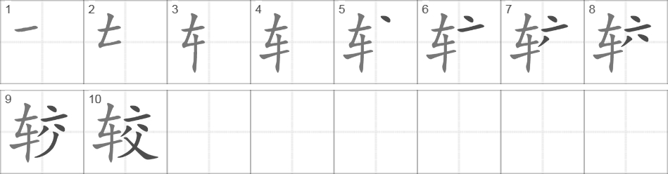 Написание иероглифа 较