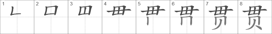 Написание иероглифа 贯