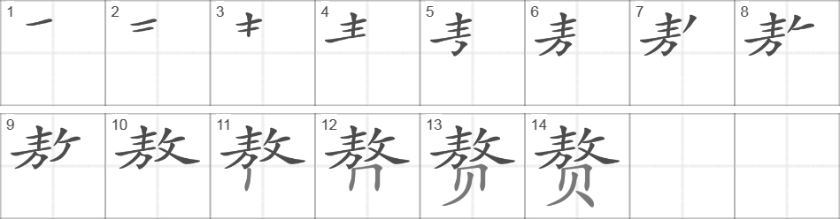 Написание иероглифа 赘