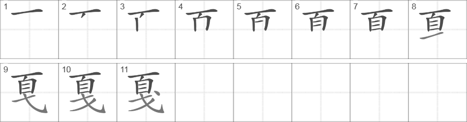 Написание иероглифа 戛