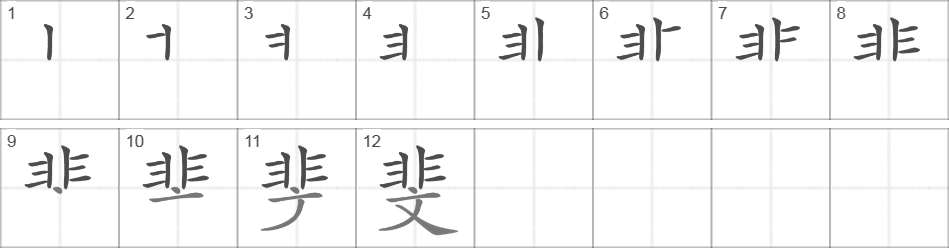 Написание иероглифа 斐