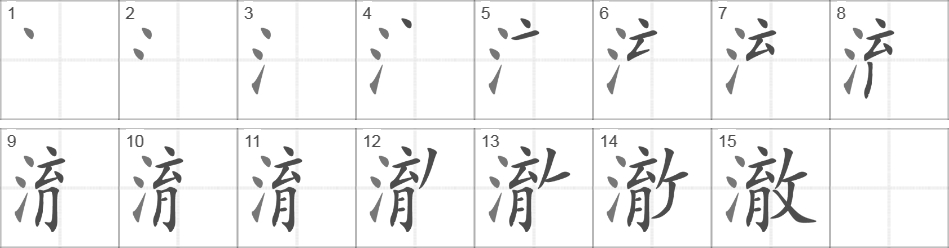 Написание иероглифа 澈