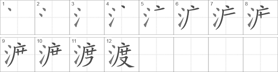 Написание иероглифа 渡