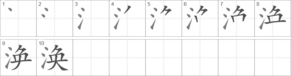 Написание иероглифа 涣