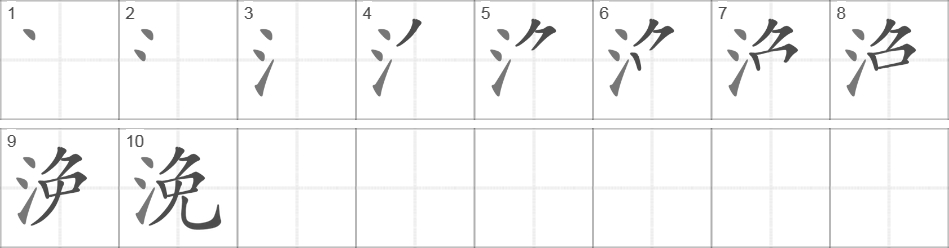 Написание иероглифа 浼