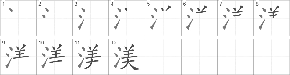 Написание иероглифа 渼