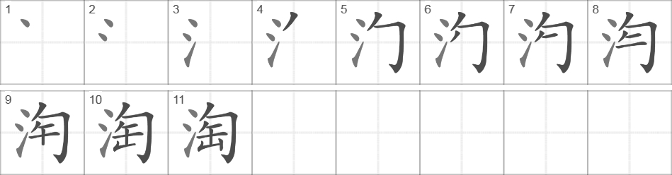 Написание иероглифа 淘