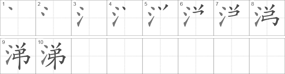 Написание иероглифа 涕