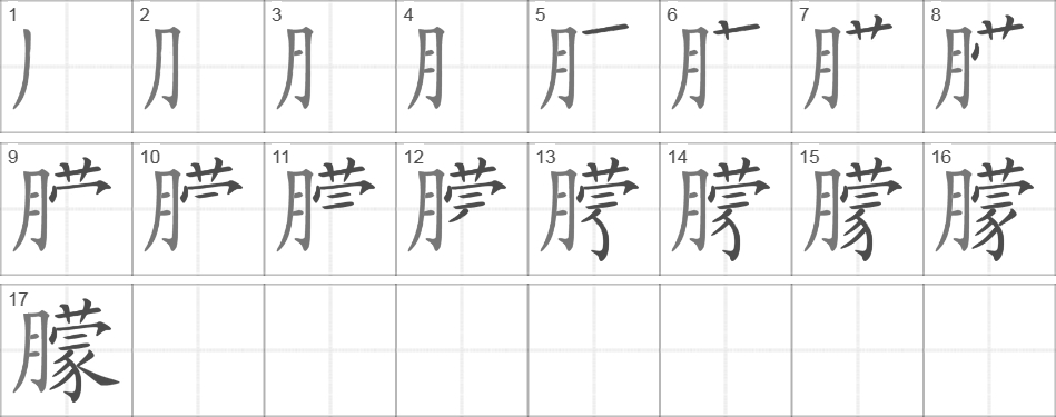 Написание иероглифа 朦
