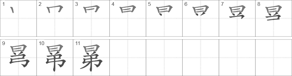 Написание иероглифа 晜