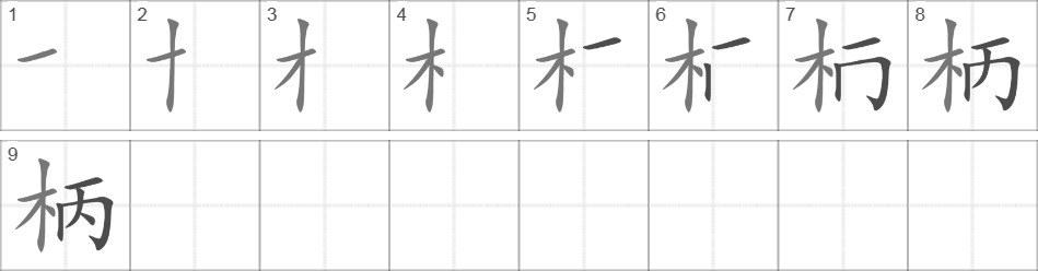 Написание иероглифа 柄