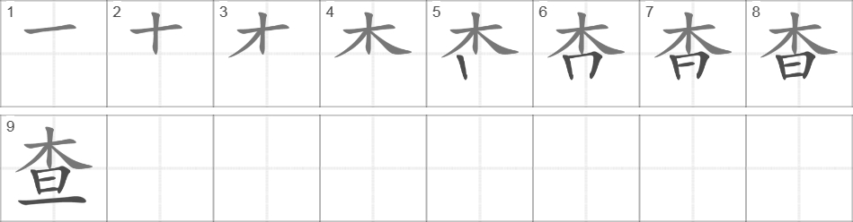 Написание иероглифа 查